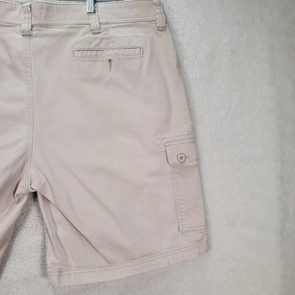 St. Johns Bay Beige Comfort Stretch Relax Casual Outdoor Men's Cargo Shorts